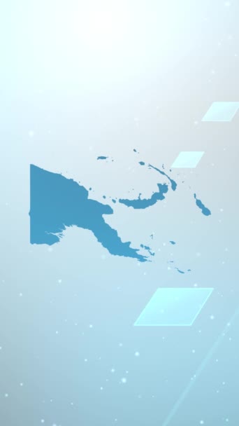 Risoluzione Verticale Mobile 1080X1920 Pixel Papua Nuova Guinea Country Map — Video Stock