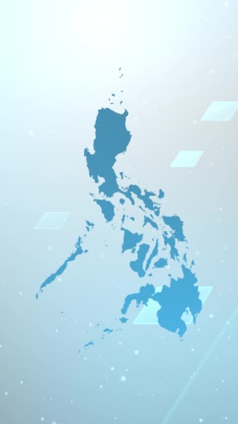 Mobilní Vertikální Rozlišení 1080X1920 Pixelů Filipíny Země Mapa Posuvník Pozadí — Stock video