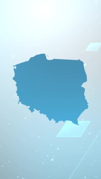 Resolução Vertical Móvel 1080X1920 Pixels Poland Country Map Slider Background — Vídeo de Stock