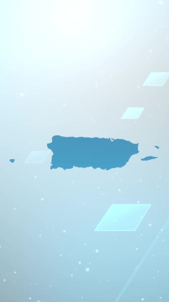 Mobile Vertical Resolution 1080X1920 Pixels Puerto Rico Country Map Foundation — стоковое видео