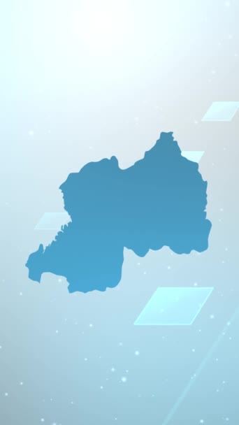 Mobile Vertical Resolution 1080X1920 Pixels Rwanda Country Map Slider Background — Vídeo de stock