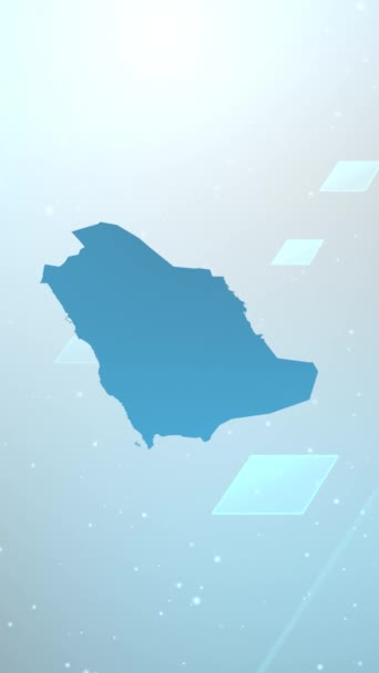 Mobile Vertical Resolution 1080X1920 Pixels Arabia Saudita Country Map Slider — Vídeos de Stock