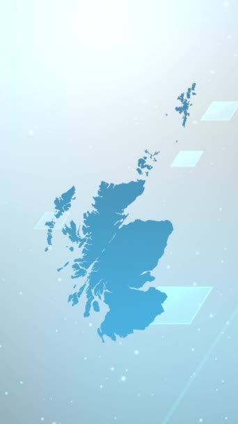 Mobil Vertikal Upplösning 1080X1920 Pixlar Skottland Land Karta Slider Bakgrund — Stockvideo