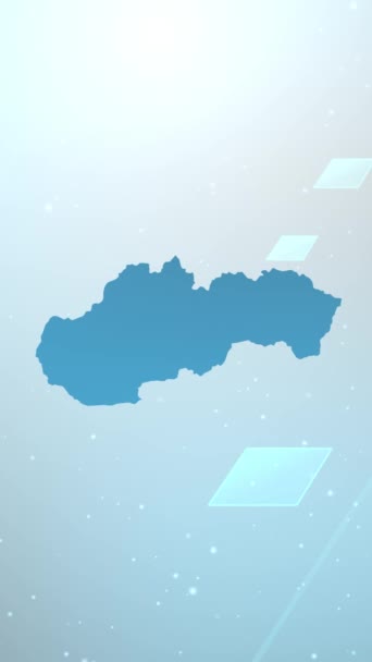 Mobile Vertical Resolution 1080X1920 Pixels Σλοβακία Χώρα Χάρτης Slider Φόντο — Αρχείο Βίντεο