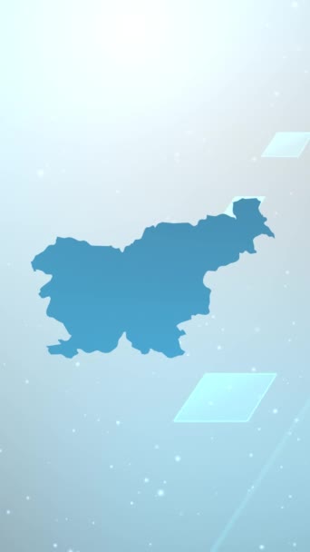 Mobiele Verticale Resolutie 1080X1920 Pixels Slovenië Land Map Slider Achtergrond — Stockvideo