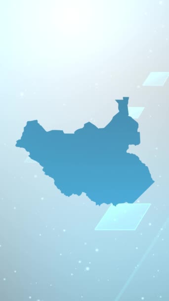 Mobile Vertical Resolution 1080X1920 Pixels South Sudan Country Map Slider — Αρχείο Βίντεο