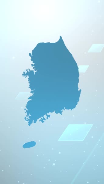 Κινητή Κάθετη Ανάλυση 1080X1920 Pixels Νότια Κορέα Χώρα Χάρτης Slider — Αρχείο Βίντεο