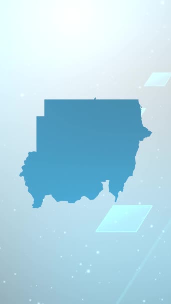 Resolução Vertical Móvel 1080X1920 Pixels Sudão País Mapa Slider Background — Vídeo de Stock