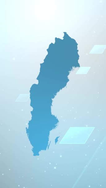 Resolución Móvil Vertical 1080X1920 Pixeles Suecia Mapa Del País Slider — Vídeos de Stock
