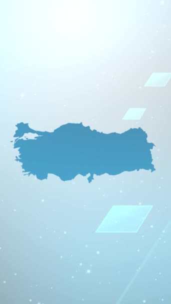 Mobile Vertical Resolution 1080X1920 Pixels Turkey Country Map Slider Background — Αρχείο Βίντεο