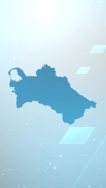 Risoluzione Verticale Mobile 1080X1920 Pixel Turkmenistan Country Map Slider Background — Video Stock