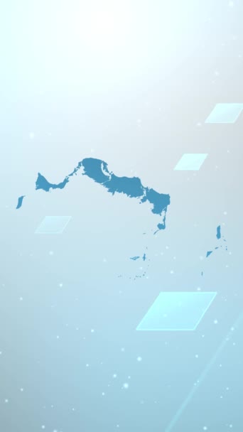 Resolução Vertical Móvel 1080X1920 Pixels Turks Caicos Islands Country Map — Vídeo de Stock