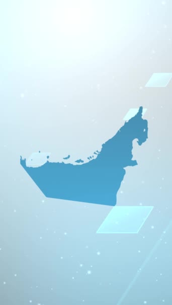 Résolution Verticale Mobile 1080X1920 Pixels Émirats Arabes Unis Carte Pays — Video