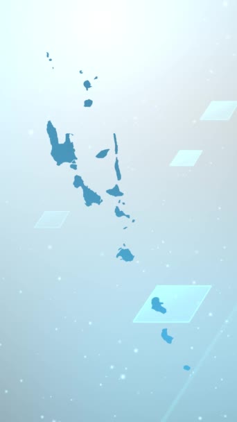 Κινητή Κάθετη Ανάλυση 1080X1920 Pixels Vanuatu Country Map Slider Background — Αρχείο Βίντεο
