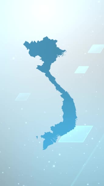 Mobile Vertical Resolution 1080X1920 Pixels Vietnam Country Map Slider Background — 图库视频影像