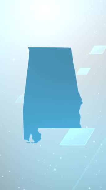 Mobile Vertical Resolution 1080X1920 Pixels Alabama State Usa Χάρτης Slider — Αρχείο Βίντεο