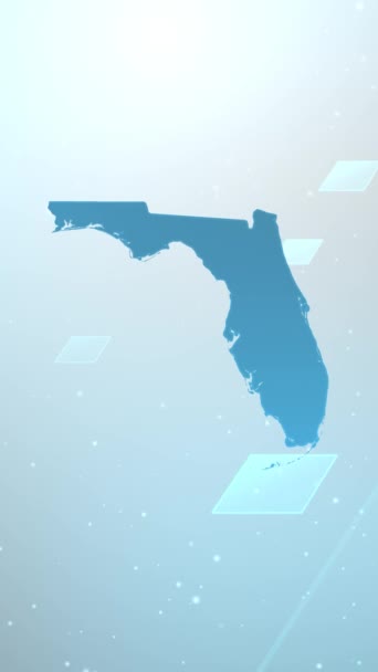 Κινητή Κάθετη Ανάλυση 1080X1920 Pixels Florida State Usa Map Slider — Αρχείο Βίντεο