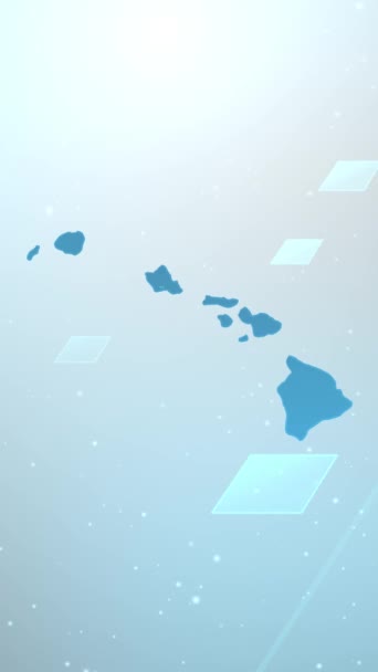 Resolução Vertical Móvel 1080X1920 Pixels Hawaii State Estados Unidos Mapa — Vídeo de Stock