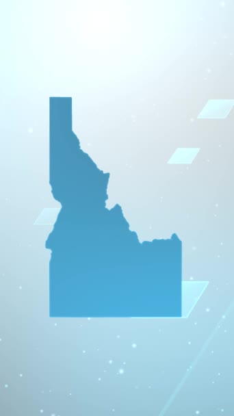 Mobil Vertikal Upplösning 1080X1920 Pixlar Idaho Stat Usa Karta Slider — Stockvideo