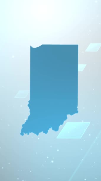 Mobile Vertical Resolution 1080X1920 Pixels Indiana State Usa Χάρτης Slider — Αρχείο Βίντεο