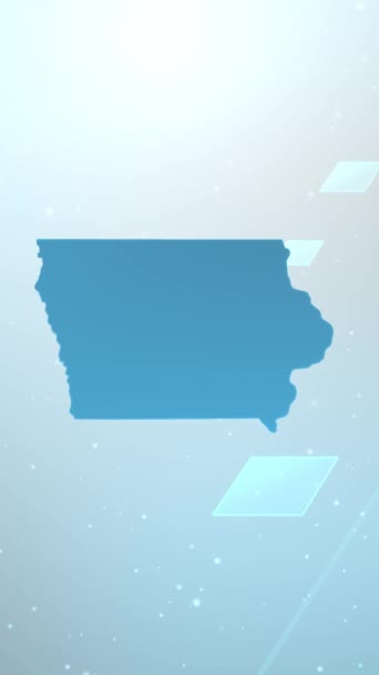 Resolução Vertical Móvel 1080X1920 Pixels Iowa State Estados Unidos Mapa — Vídeo de Stock