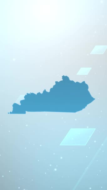 Mobiele Verticale Resolutie 1080X1920 Pixels Kentucky State Usa Map Slider — Stockvideo