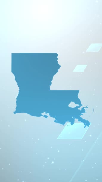 モバイル垂直決断 1080X1920 ピクセル ルイジアナ州 地図スライダーバックグラウンドオープナー 愛国的なプログラムに適しています 企業イントロ プレゼンテーション — ストック動画