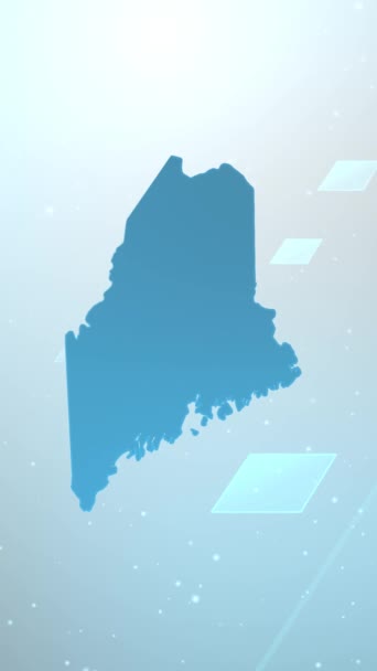 Resolução Vertical Móvel 1080X1920 Pixels Maine State Usa Mapa Slider — Vídeo de Stock