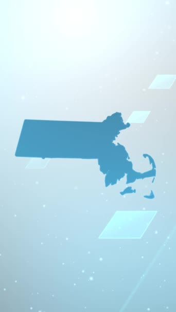 Mobile Vertical Resolution 1080X1920 Pixels Massachusetts State Usa Map Slider — Stock Video