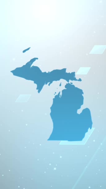Résolution Verticale Mobile 1080X1920 Pixels Michigan State Usa Carte Slider — Video