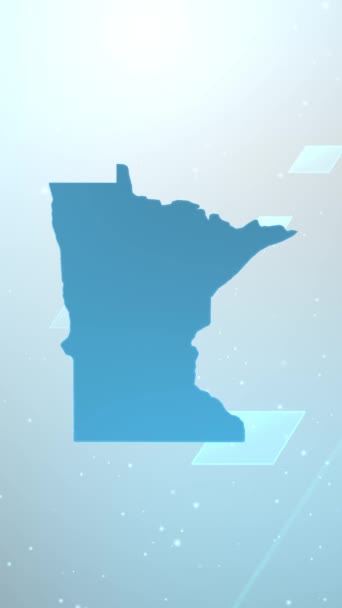 Resolução Vertical Móvel 1080X1920 Pixels Minnesota State Estados Unidos Mapa — Vídeo de Stock