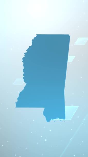 Mobile Vertical Resolution 1080X1920 Pixels Mississippi State Usa Map Slider — Stock Video