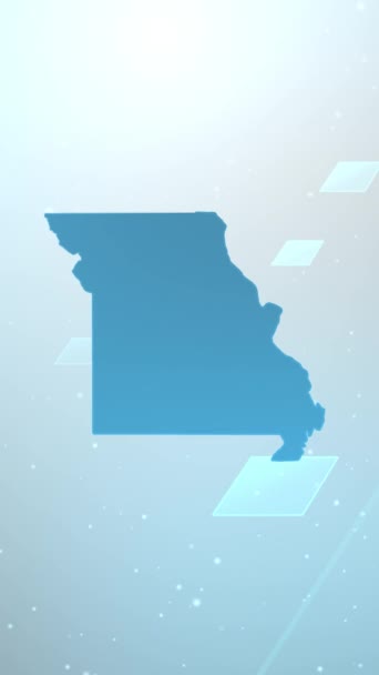 Mobile Vertical Resolution 1080X1920 Pixels Missouri State Usa Χάρτης Slider — Αρχείο Βίντεο