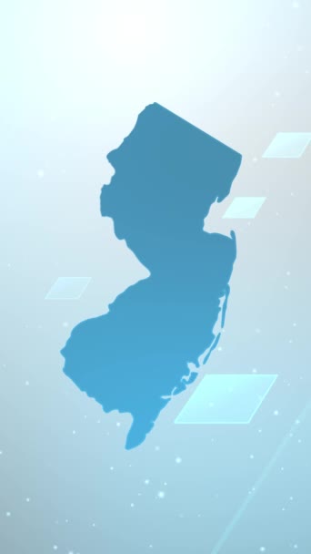 Résolution Verticale Mobile 1080X1920 Pixels New Jersey State Usa Carte — Video