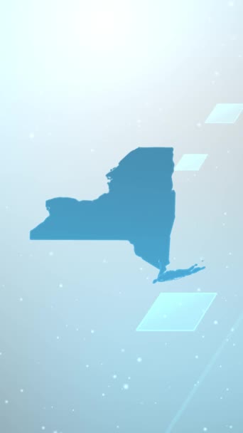 Mobile Vertical Resolution 1080X1920 Pixels New York State Usa Mappa — Video Stock