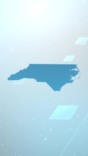 Mobile Vertical Resolution 1080X1920 Pixels North Carolina State Usa Χάρτης — Αρχείο Βίντεο