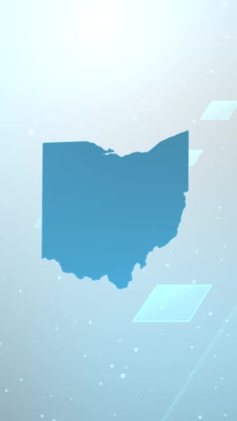 Mobile Vertikale Auflösung 1080X1920 Pixel Ohio State Usa Kartenschieber Hintergrundöffner — Stockvideo