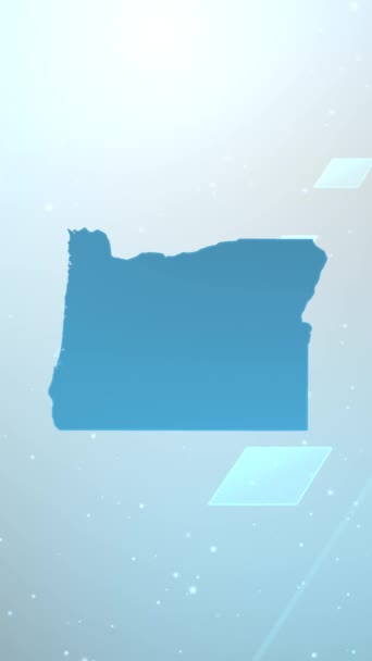 Mobile Vertical Resolution 1080X1920 Pixels Oregon State Usa Map Slider — Stock Video