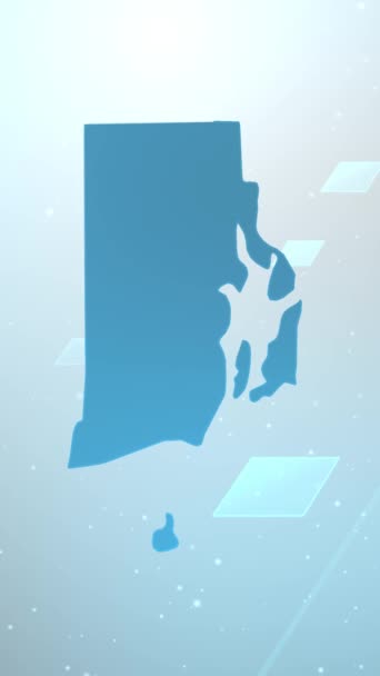 Mobile Vertical Resolution 1080X1920 Pixels Rhode Island State Usa Map — Vídeo de stock
