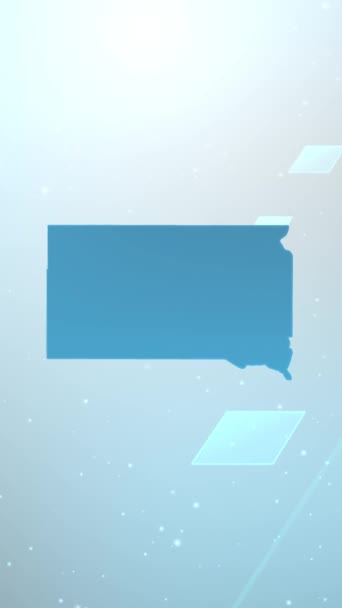 Resolução Vertical Móvel 1080X1920 Pixels Dakota Sul Estado Eua Mapa — Vídeo de Stock