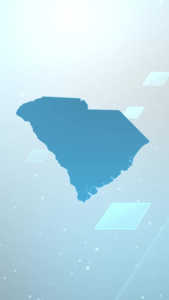 Resolução Vertical Móvel 1080X1920 Pixels South Carolina State Usa Mapa — Vídeo de Stock