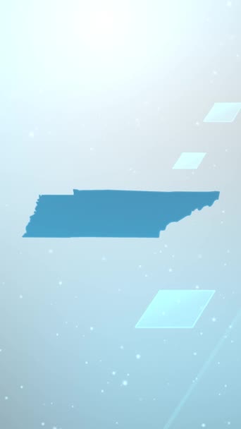 Resolução Vertical Móvel 1080X1920 Pixels Tennessee State Usa Mapa Slider — Vídeo de Stock