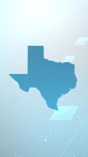 Mobile Vertical Resolution 1080X1920 Pixels Texas State Usa Map Abrefondos — Vídeos de Stock