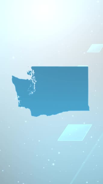 Mobile Vertical Resolution 1080X1920 Pixels Washington State Usa Map Slider — Stock Video
