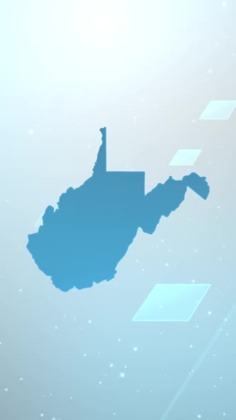 Mobile Vertical Resolution 1080X1920 Pixel West Virginia State Usa Mappa — Video Stock