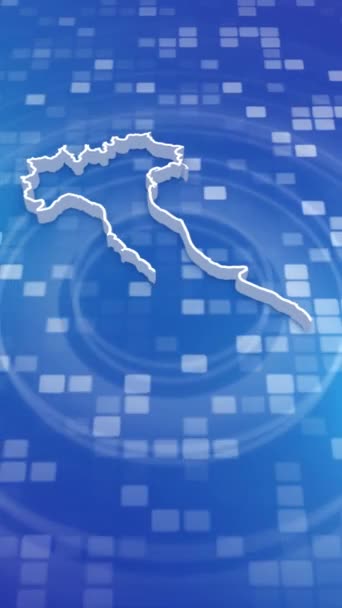 Mobile Vertical Resolution 1080X1920 Pixels Ιταλία Map Intro Minimal Background — Αρχείο Βίντεο