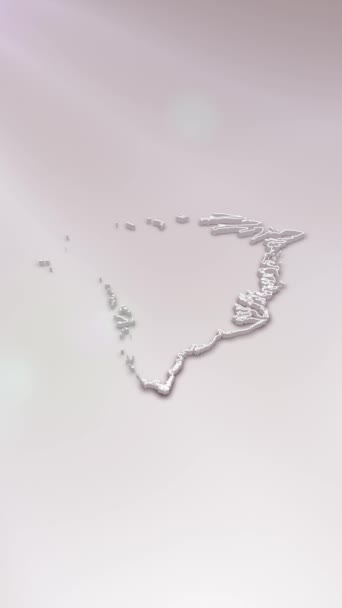 Risoluzione Verticale Mobile 1080X1920 Pixel Groenlandia Mappa Introduzione Sfondo Bianco — Video Stock