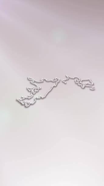移動式縦の決断 1080X1920 ピクセル フォークランド諸島 白い背景の地図 ニュースおよびスポーツ イベントのために有用な多目的背景 — ストック動画