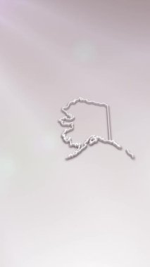 Mobil Dikey Çözünürlük 1080x1920 Pikseller, Alaska Eyaleti (ABD) Beyaz Arkaplan Üzerine 3D Harita Giriş, Çok Amaçlı Politika, Seçimler, Seyahat, Haberler ve Spor Olayları İçin Kullanışlı