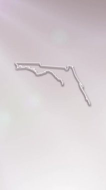 Mobil Dikey Çözünürlük 1080x1920 Pikseller, Florida Eyaleti (ABD) Beyaz Arkaplan Üzerine 3D Harita Giriş, Çok Amaçlı Politika, Seçimler, Seyahat, Haberler ve Spor Olayları İçin Kullanışlı